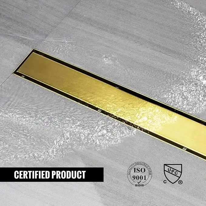 Odpływ prysznicowy liniowy sunrik 80 cm złoty — 7