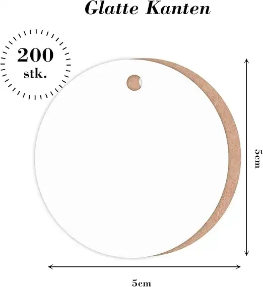 Zawieszki HAKACC 200 szt., do pisania ze sznurkiem, na prezent, cenówka — 2