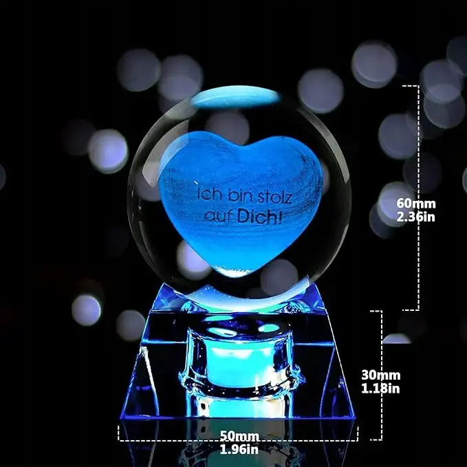 Jestem dumny z Ciebie kryształowa kula 3D z LED PREZENT — 6