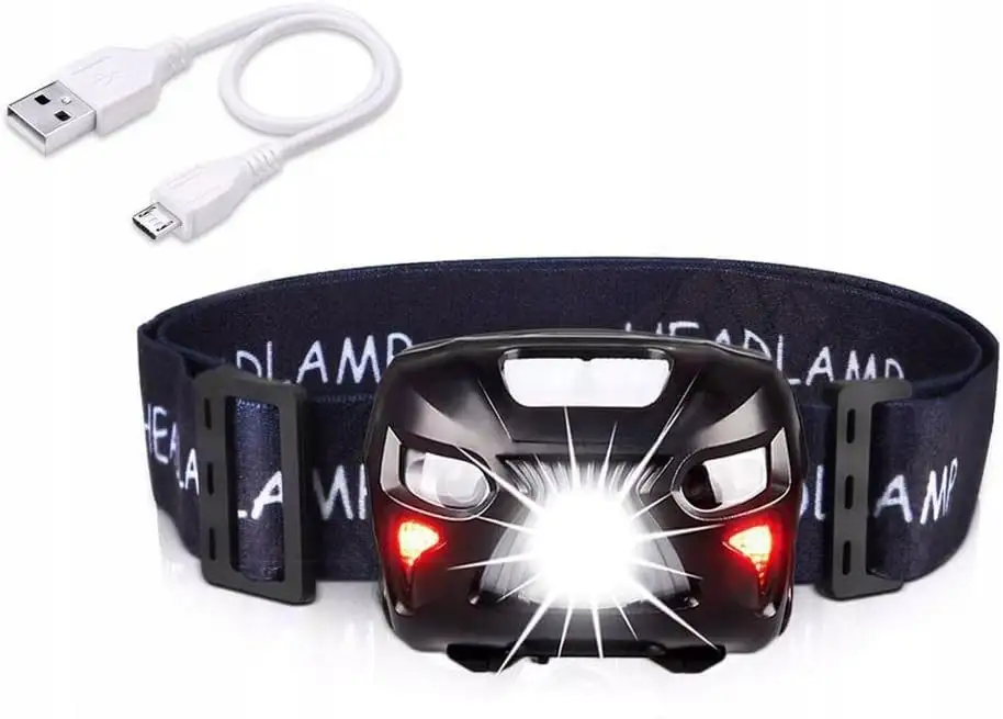 APUNOL USB lampka czołowa mocna ładowanie USB