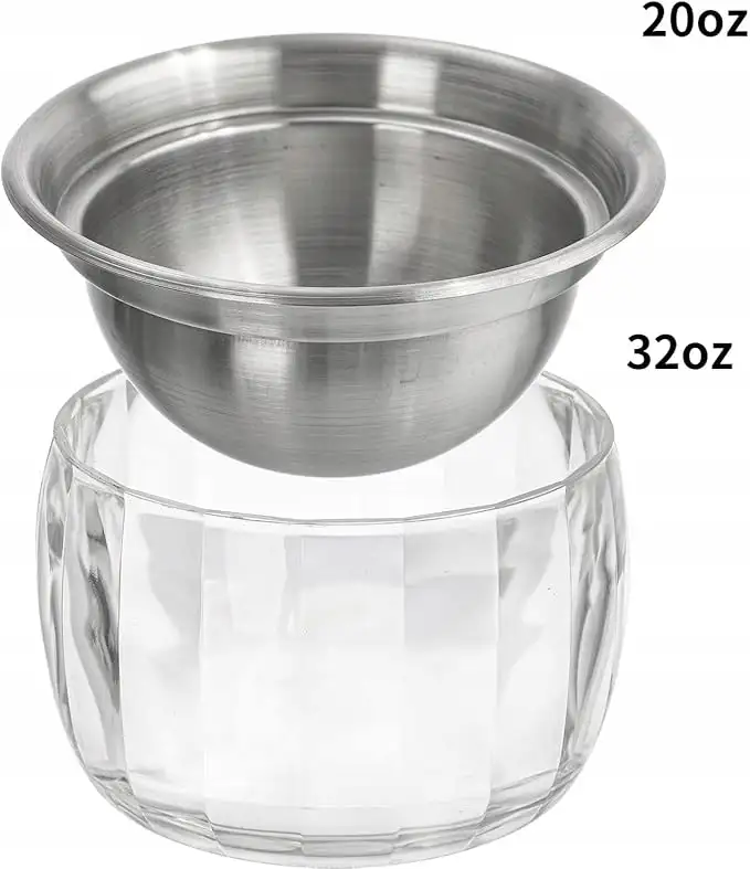 ZENFUN 2 sztuki chłodzonych misek do dipów z akrylową podstawą do lodu — 5