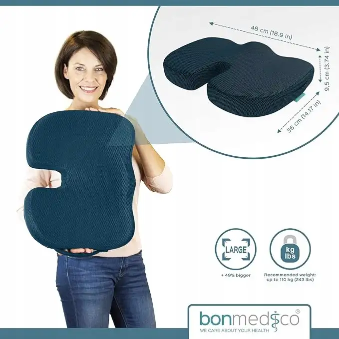 BONMEDICO Poduszka Ortopedyczna Memory Foam Gel Do Siedzenia — 2
