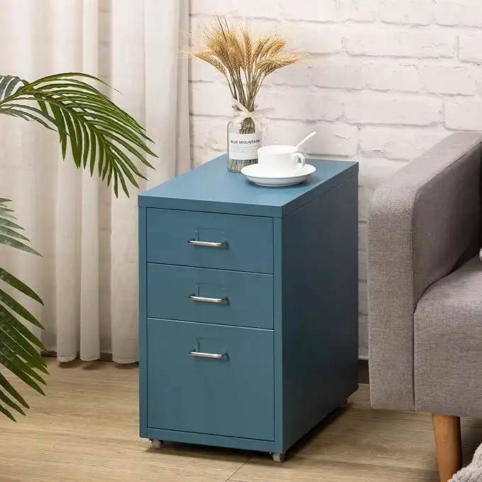 HollyHOME Mobilna szafka na dokumenty z 3 szufladamii 28 x 41 x 66 cm — 6