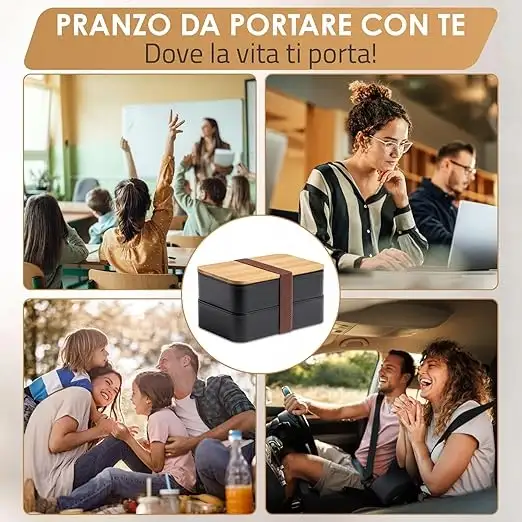 POJEMNIK OBIADOWY LUNCH BOX POJEMNIK NA JEDZENIE 1400 ml + bidon — 5