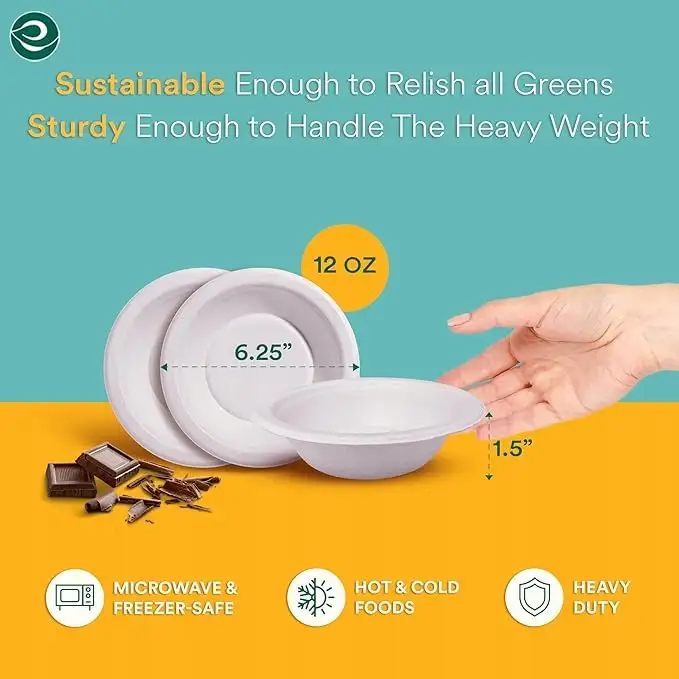 ECO SOUL 15cm okrągłe talerze do zupy kompostowalne 200szt 350 ml — 4