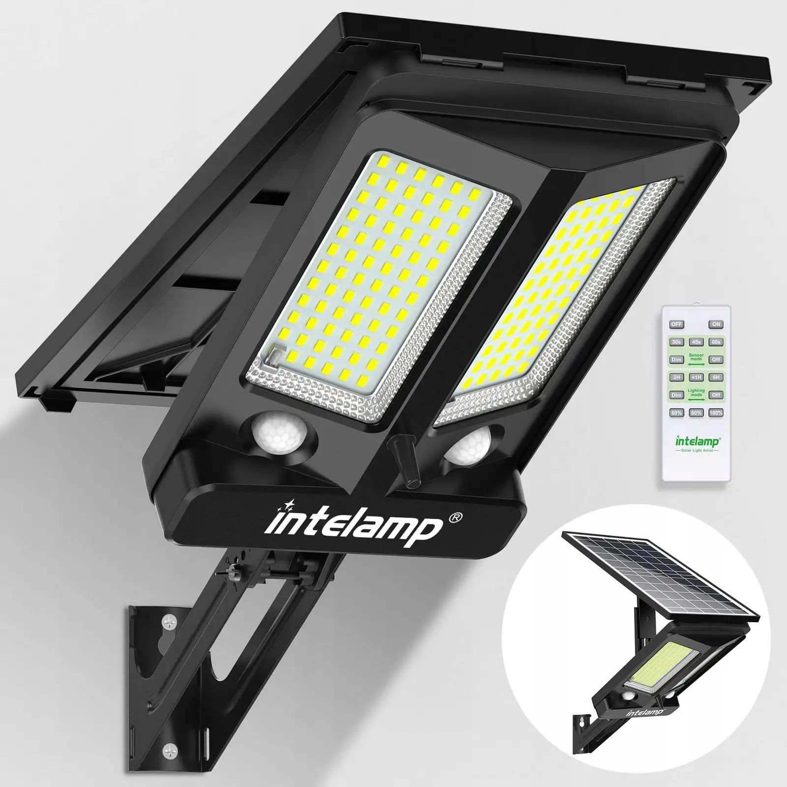 INTELAMP 12500mAh Lampy Solarne Z Czujnikiem Ruchu IP65 Wodoodporne