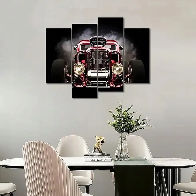 First Wall Art Obraz dekoracja ścienna samochód 4 panele — 2