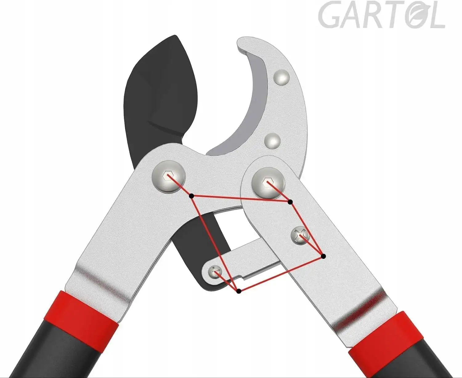 Sekator Nożyce Do Gałęzi GARTOL 2'' Ratchet 29 cali Mocne Nożyce Ogrodowe — 3