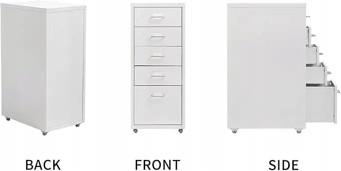 Szafka na dokumenty HollyHOME z 5 szufladami 28 x 41 x 66 cm — 3