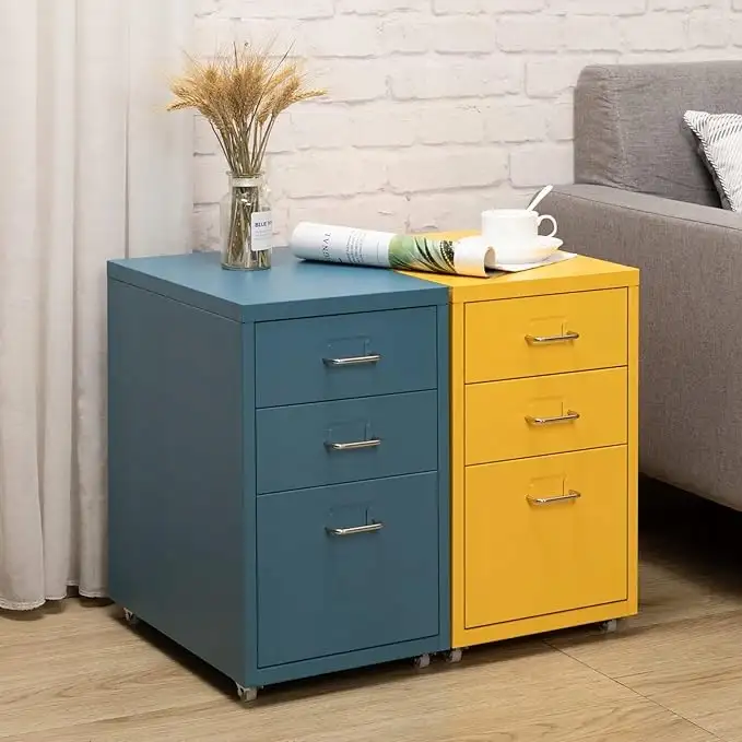HollyHOME Mobilna szafka na dokumenty z 3 szufladamii 28 x 41 x 66 cm — 3