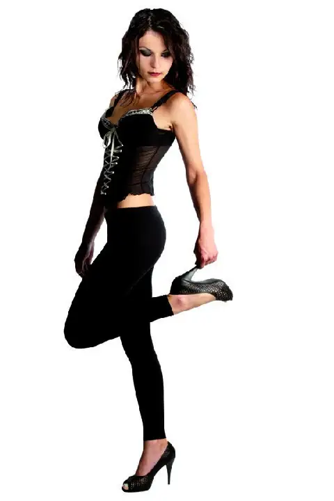 Legginsy bawełniane długie Ala czarne — 2