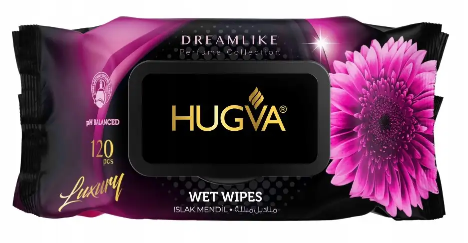 HUGVA ORIENTALNE LUKSUSOWE PERFUMOWANE CHUSTECZKI NAWILŻANE 120SZT DREAMLIK — 6