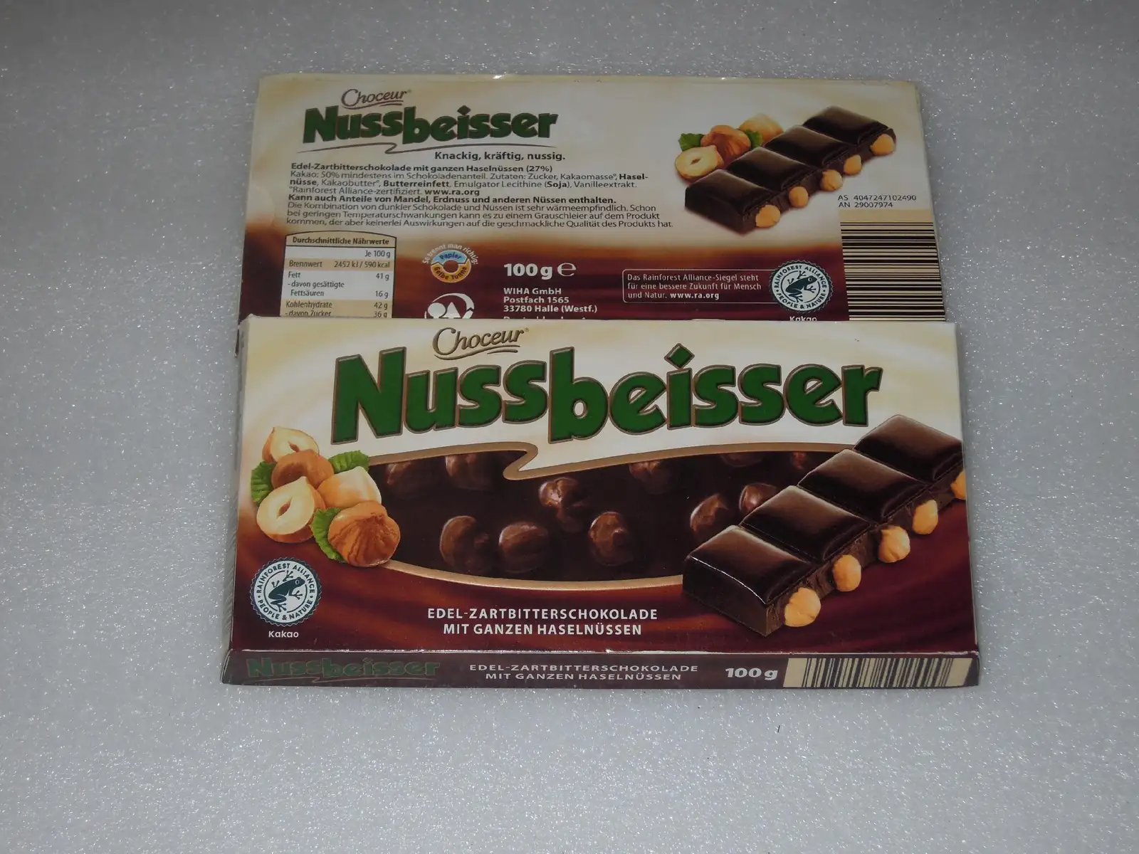 Nussbeisser Czekolada Gorzka z orzechami 100g z Niemiec — 6