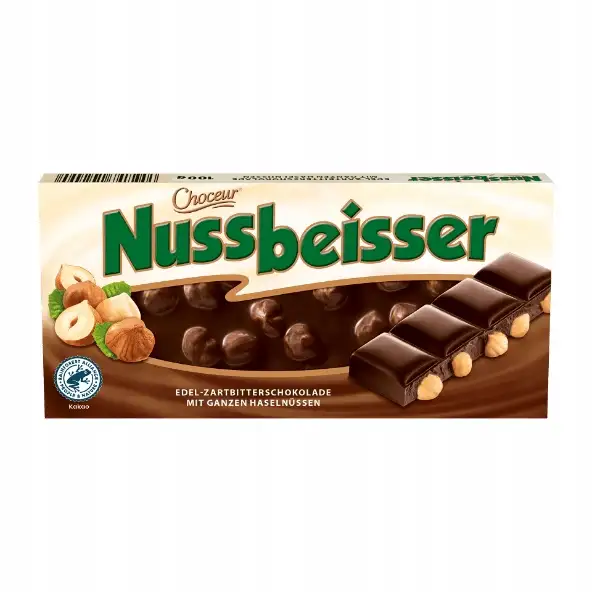 Nussbeisser Czekolada Gorzka z orzechami 100g z Niemiec — 3