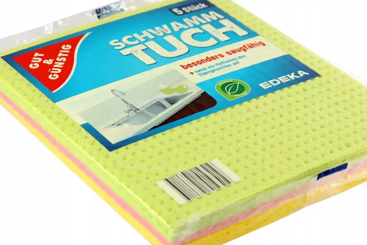 Niemieckie Ścierki Uniwersalne z Gąbki SCHWAMMTUCH Gut&Gunstig 18x18cm 5szt — 7