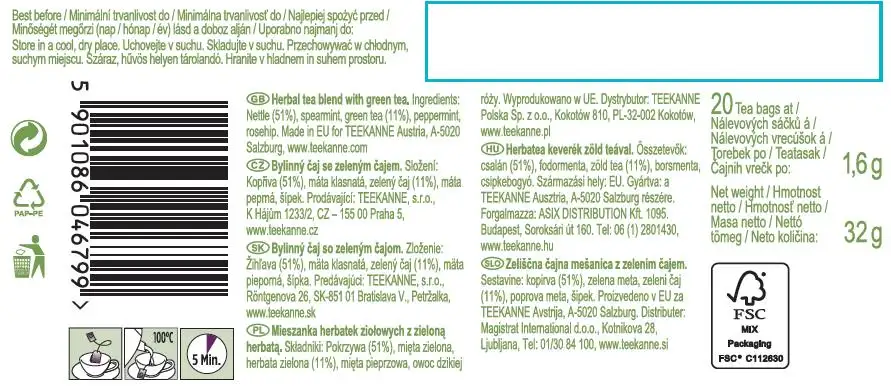 Herbata ziołowa ekspresowa Teekanne 32 g — 2
