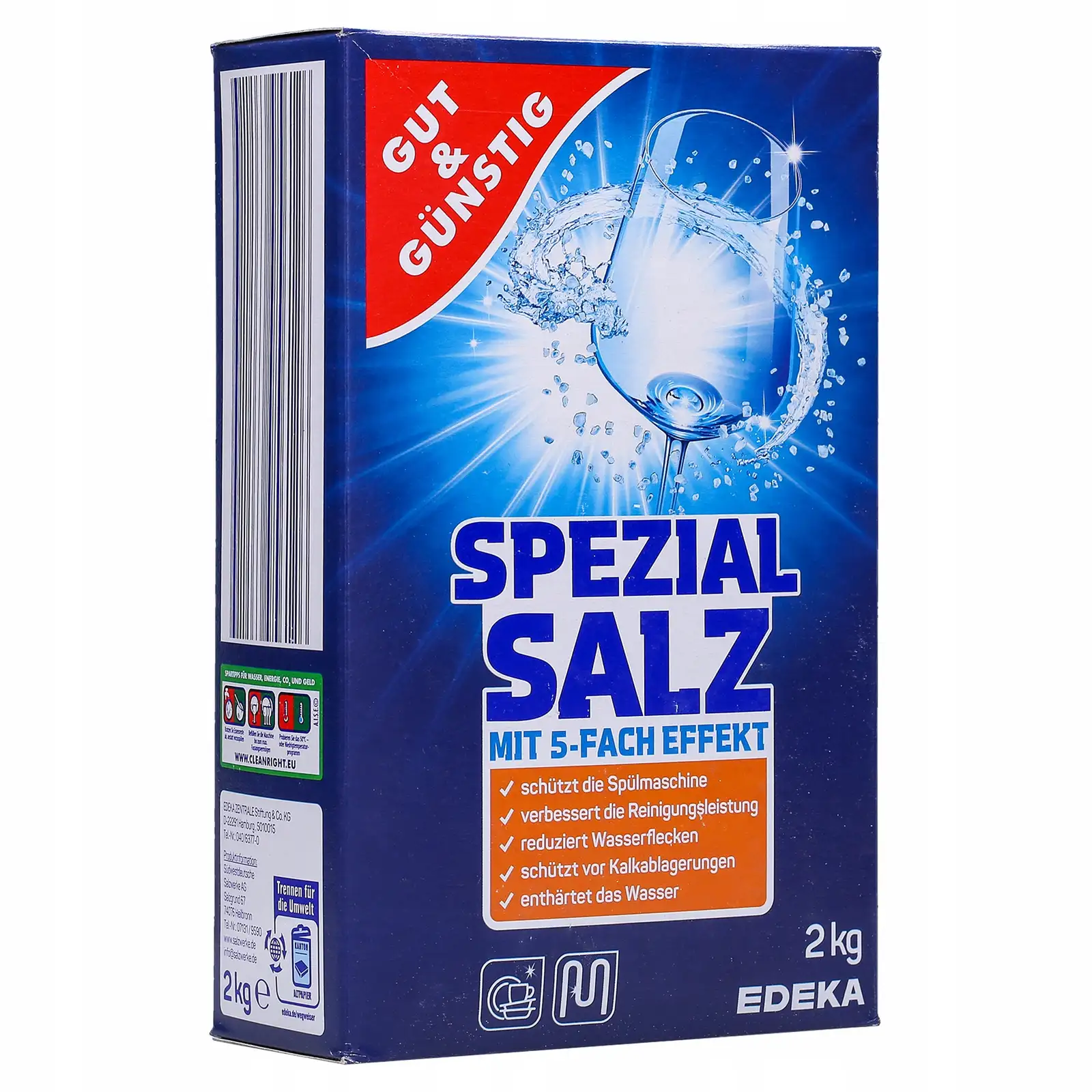 Sól do Zmywarki Ochronna Niemiecka G&G Spezial Salz 2kg Zmiękcza Wodę — 24