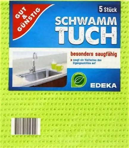 Niemieckie Ścierki Uniwersalne z Gąbki SCHWAMMTUCH Gut&Gunstig 18x18cm 5szt — 5