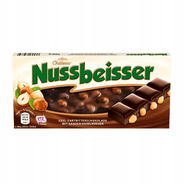 Nussbeisser Czekolada Gorzka z orzechami 100g z Niemiec