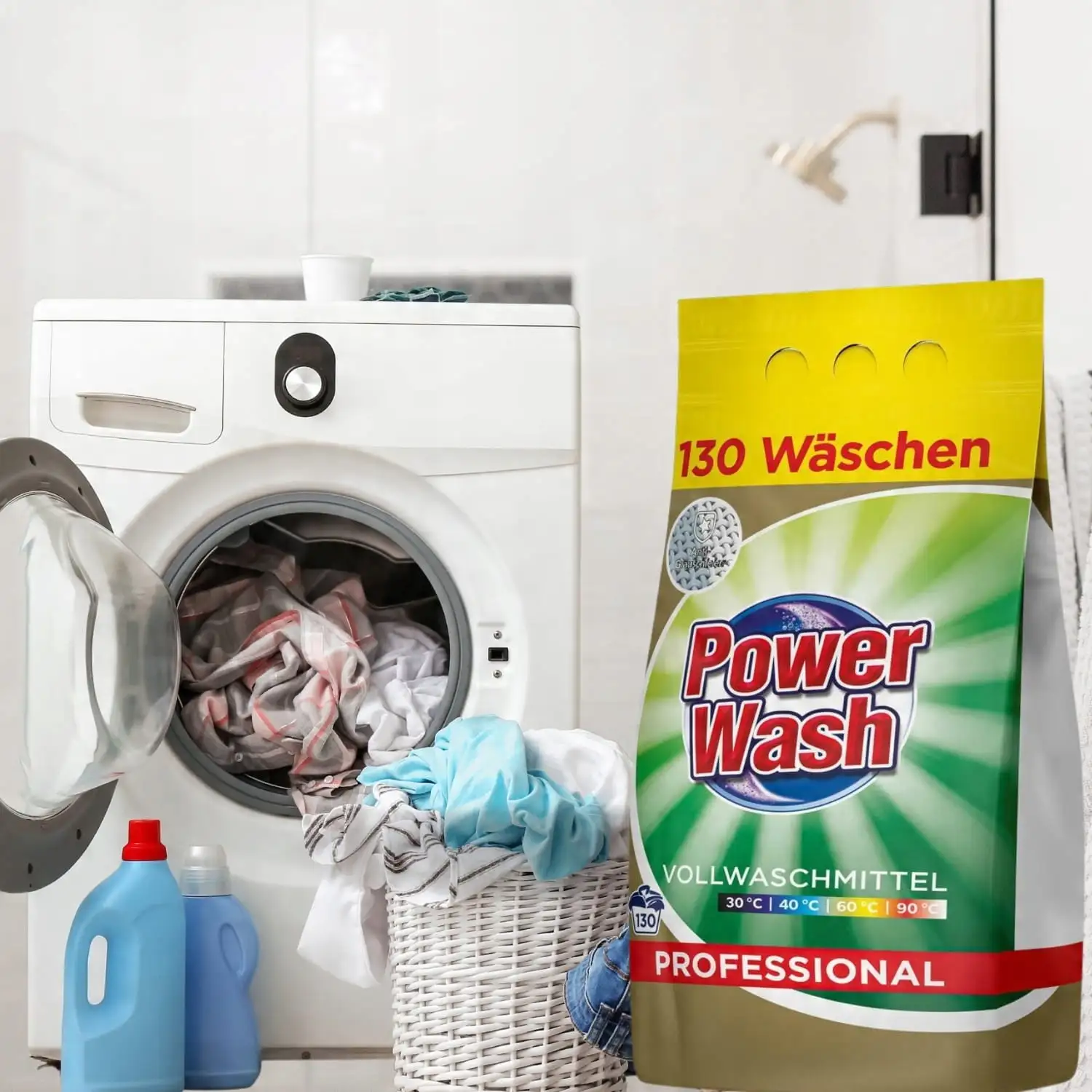 Power Wash Universal 130 prań 7,8kg niemiecki proszek do prania białego — 26