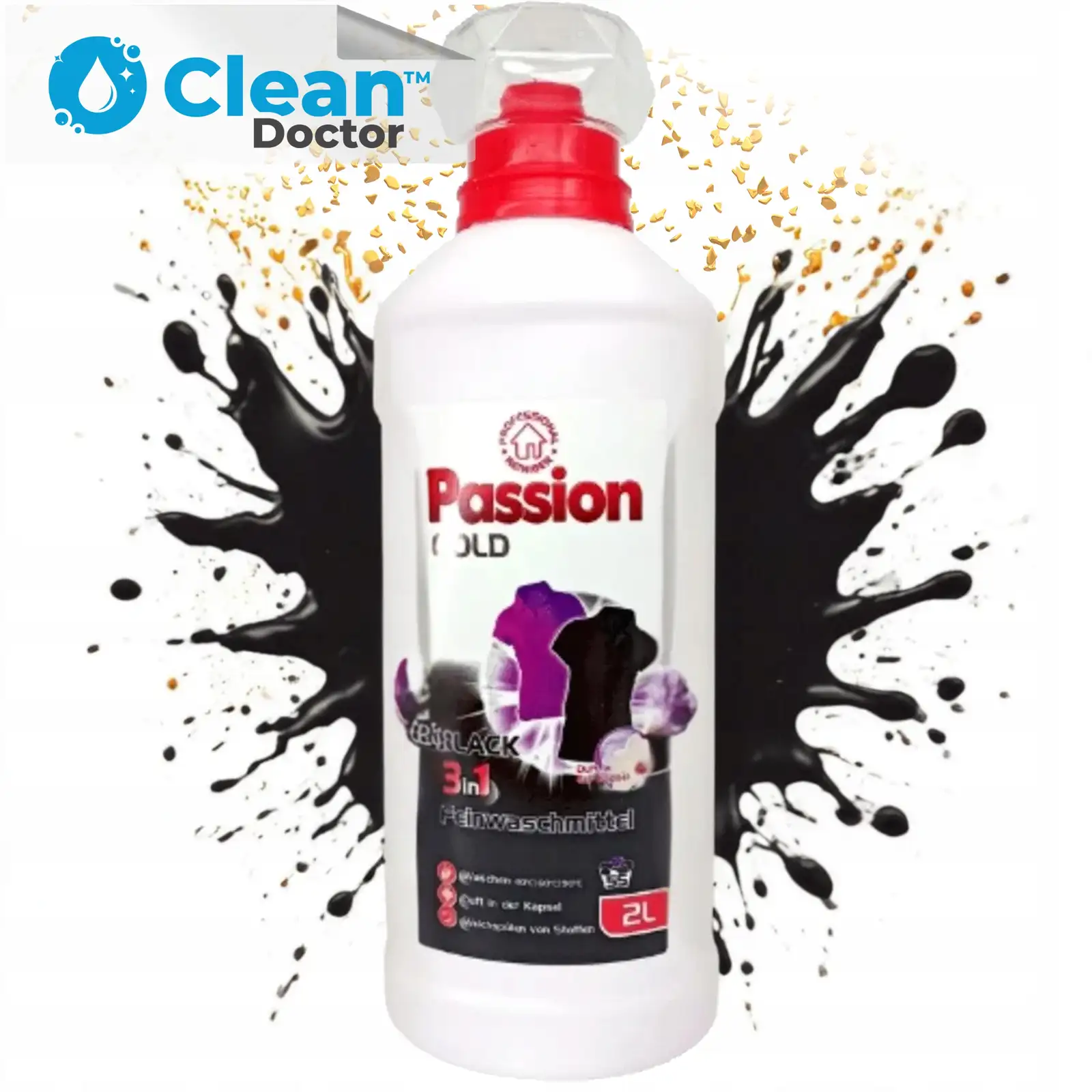 PASSION GOLD BLACK NIEMIECKI ŻEL DO PRANIA CZARNEGO CIEMNEGO 2L 55 PRAŃ — 8