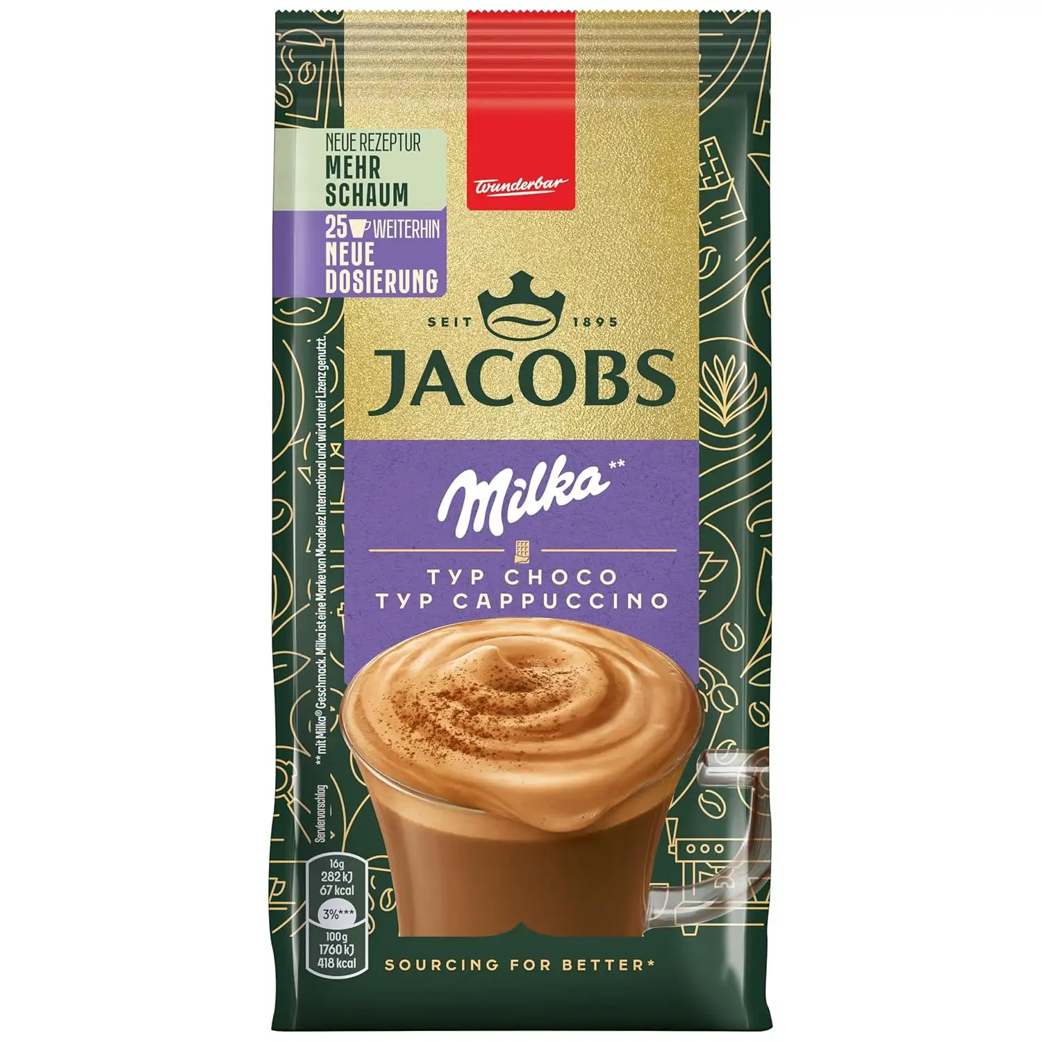 Jacobs Cappuccino Czekoladowe z Czekoladą Milka 400 g