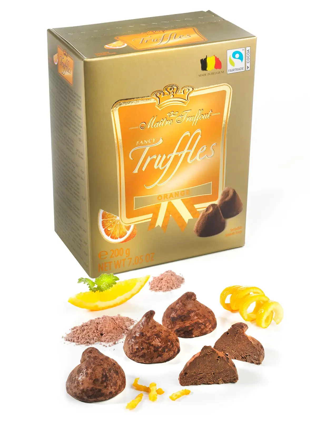 MaitreTruffout Belgijskie Trufle Pomarańczowe 200 g — 2