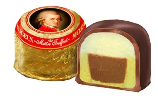 MaitreTruffout Mozartkugeln Luksusowe Pralinki z Marcepanem i Orzechami Laskowymi w Delikatnej Mlecznej Czekoladzie 300 g — 2