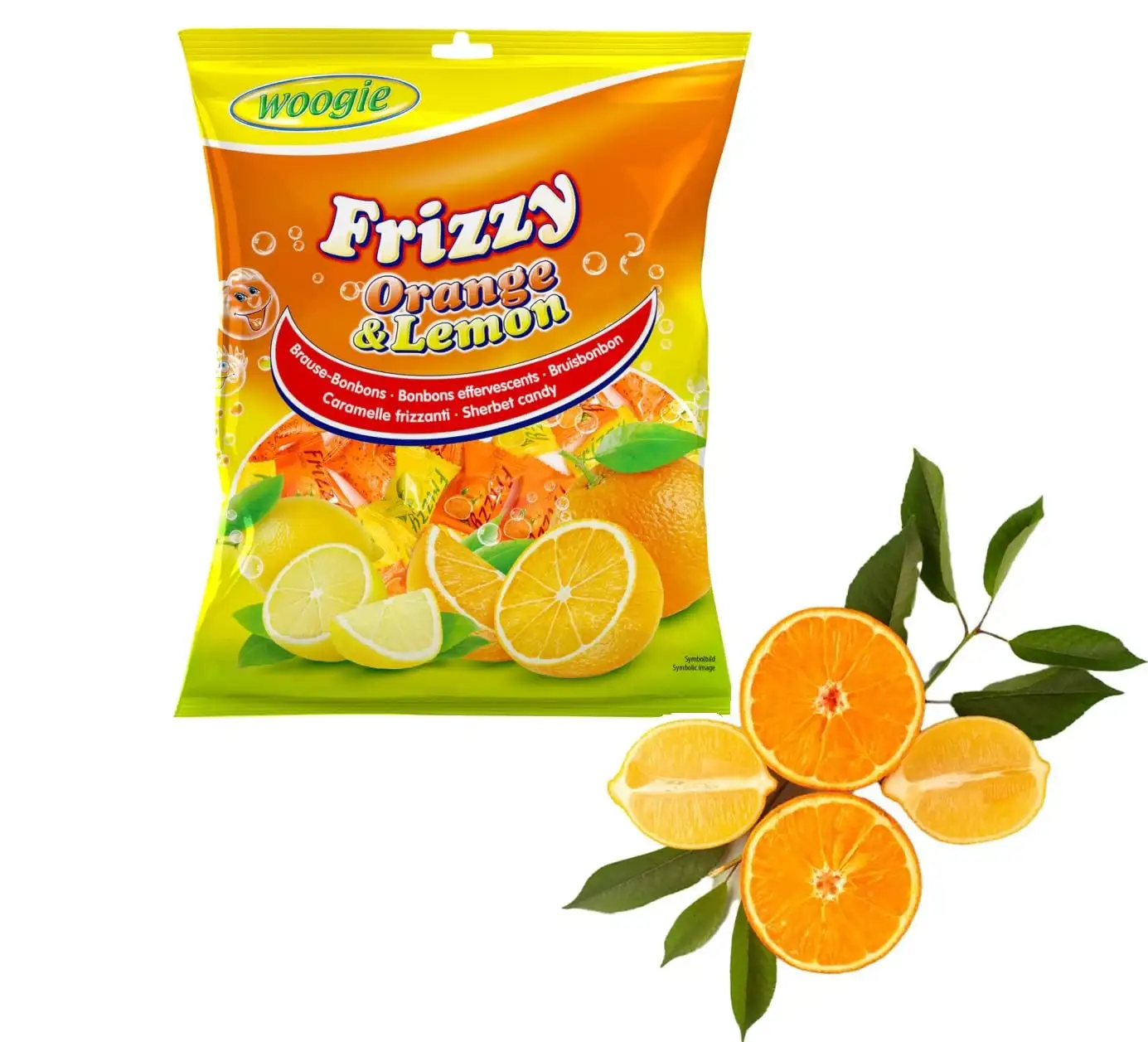 Woogie Frizzy Orange & Lemon Cukierki Musujące 170 g — 2
