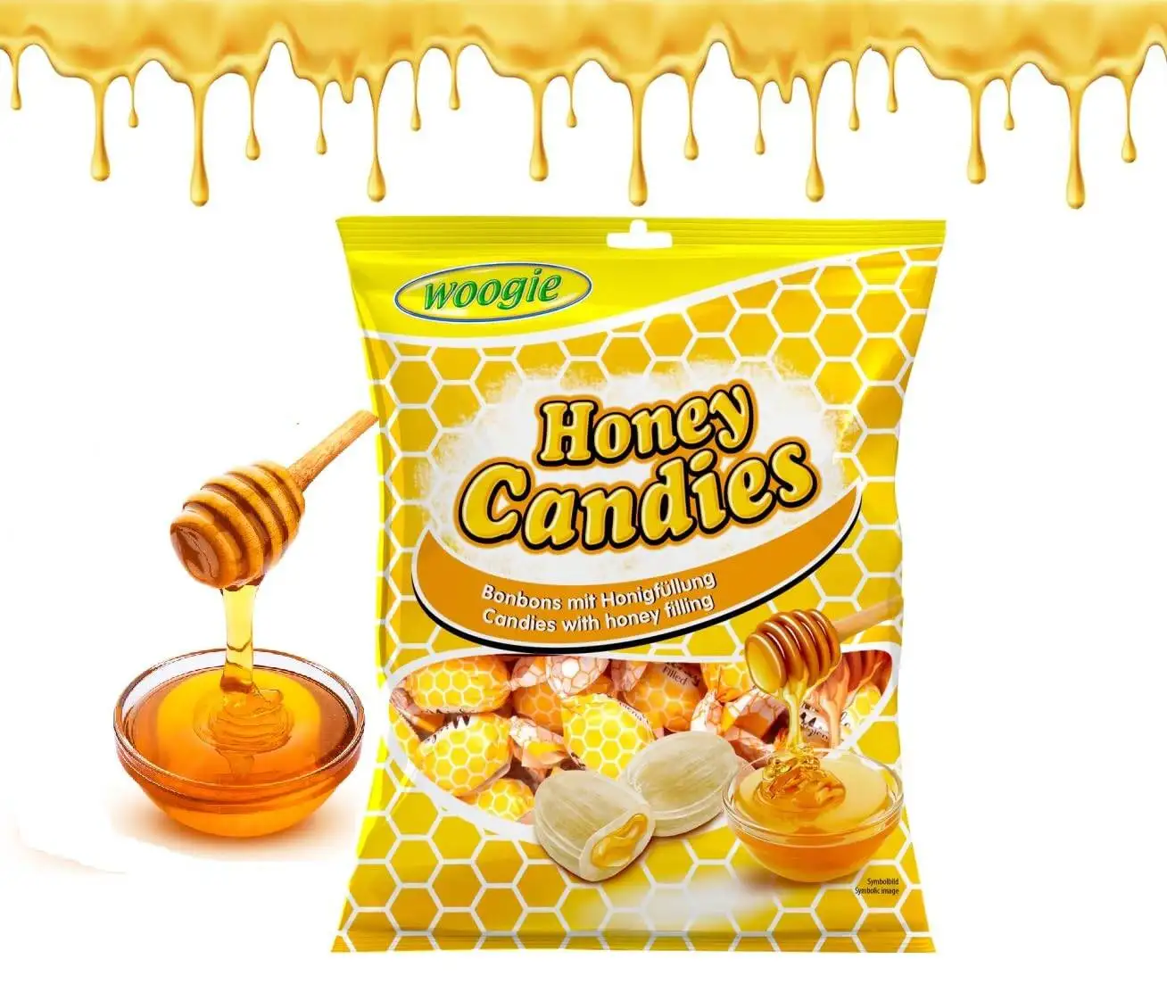 Woogie Honey Cukierki z Nadzieniem Miodowym 150 g — 2