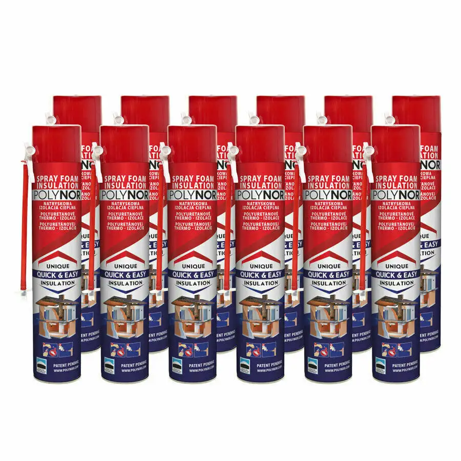POLYNOR HOME (box 12pcs) closed cell can PUR spray insulation foam kit PU