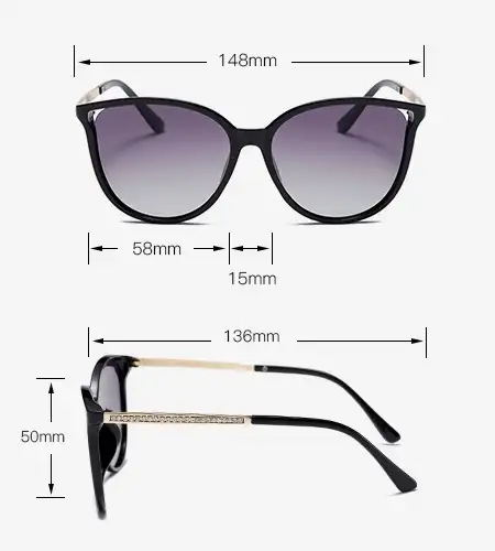 Okulary przeciwsłoneczne kocie z kryształkami PolarSky (245) — 4