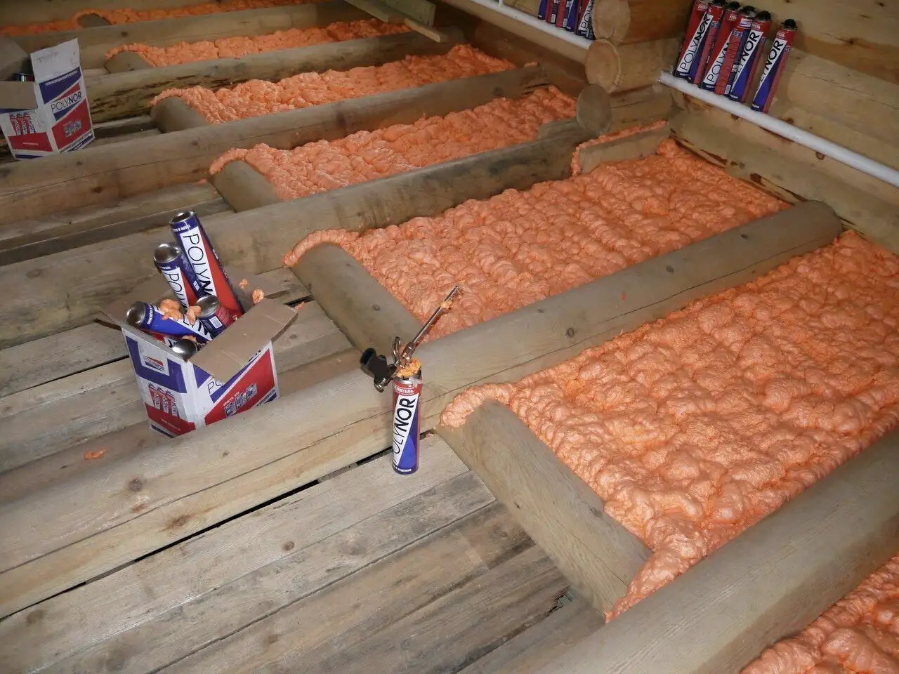 POLYNOR HOME (box 12pcs) closed cell can PUR spray insulation foam kit PU — 8