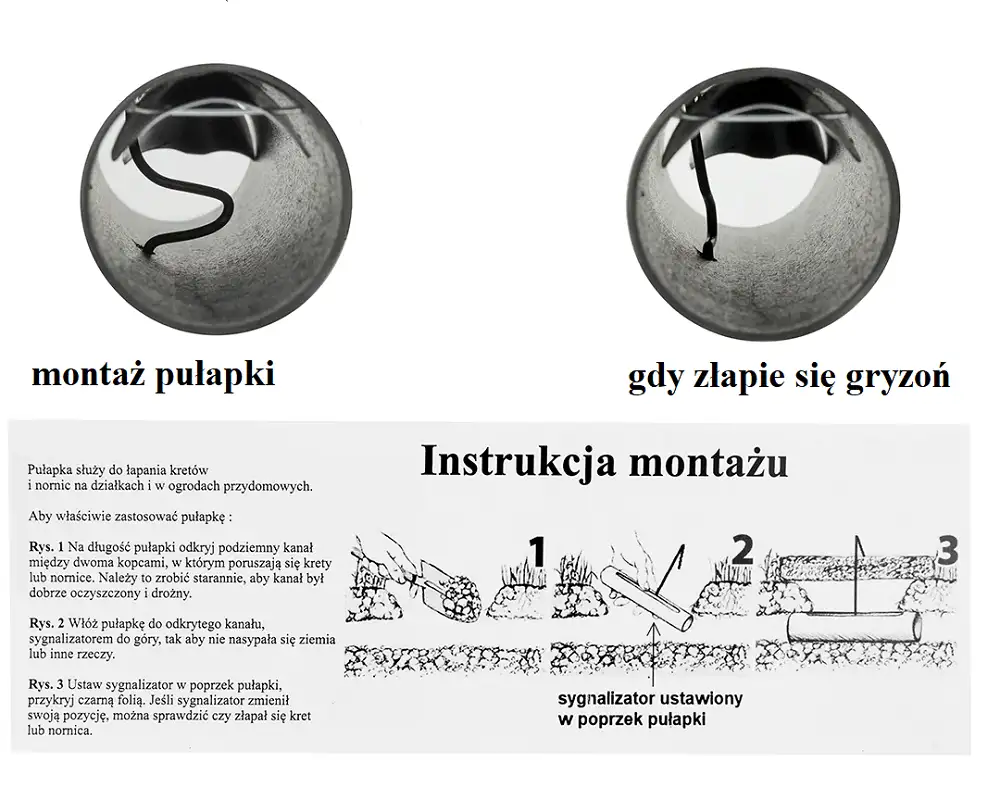 Pułapka na krety z sygnalizatorem - zestaw 5 sztuk — 8