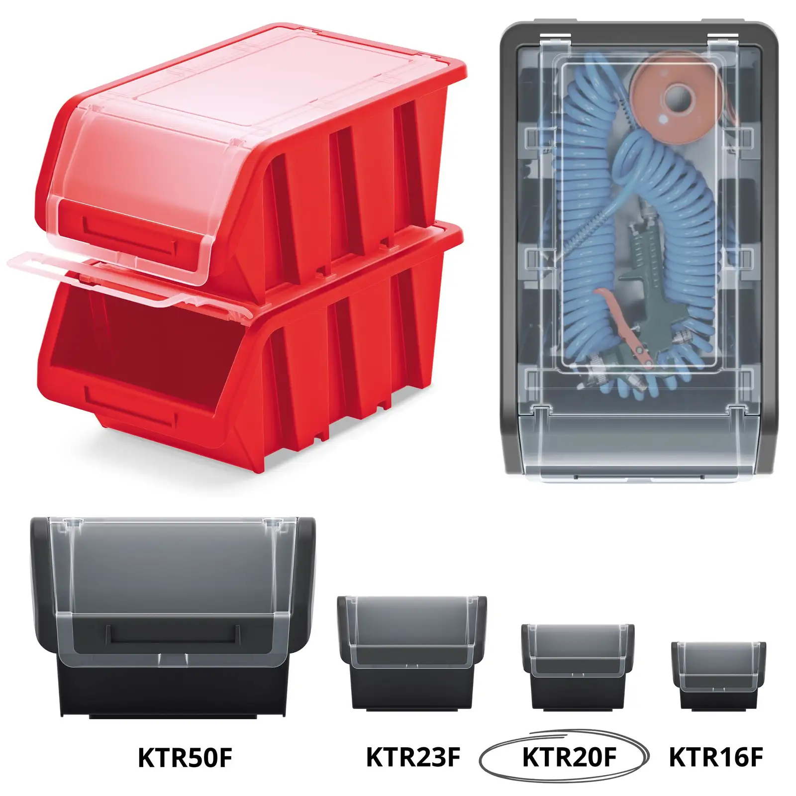Pojemnik magazynowy Truck Plus KTR20F | Czerwony — 3