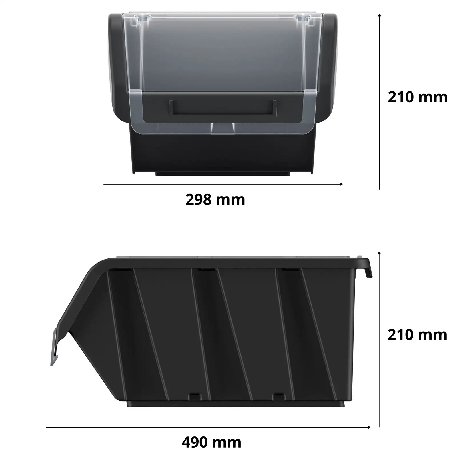 Pojemnik magazynowy Truck Plus KTR50F | Czarny — 2