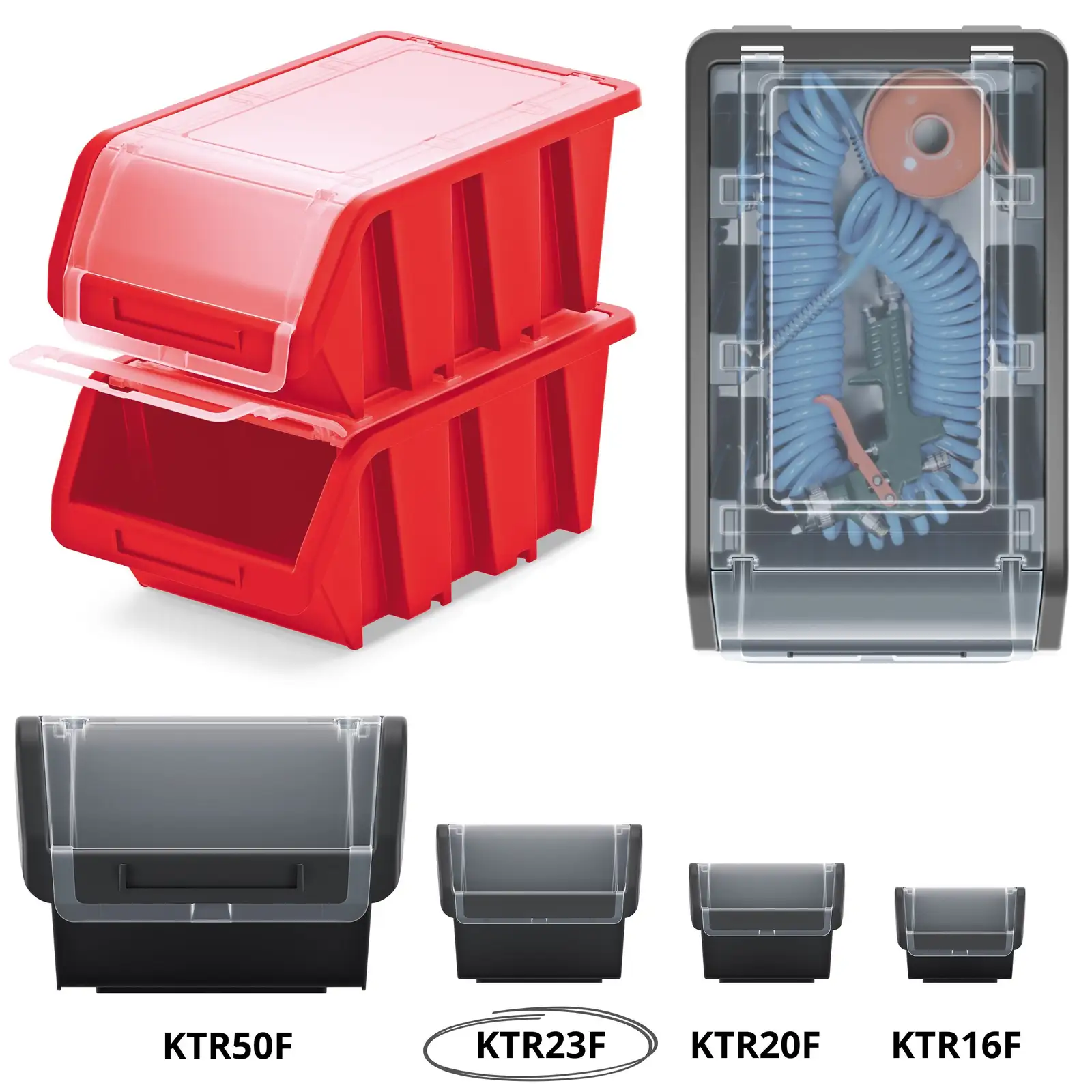 Pojemnik magazynowy Truck Plus KTR23F | Czerwony — 3