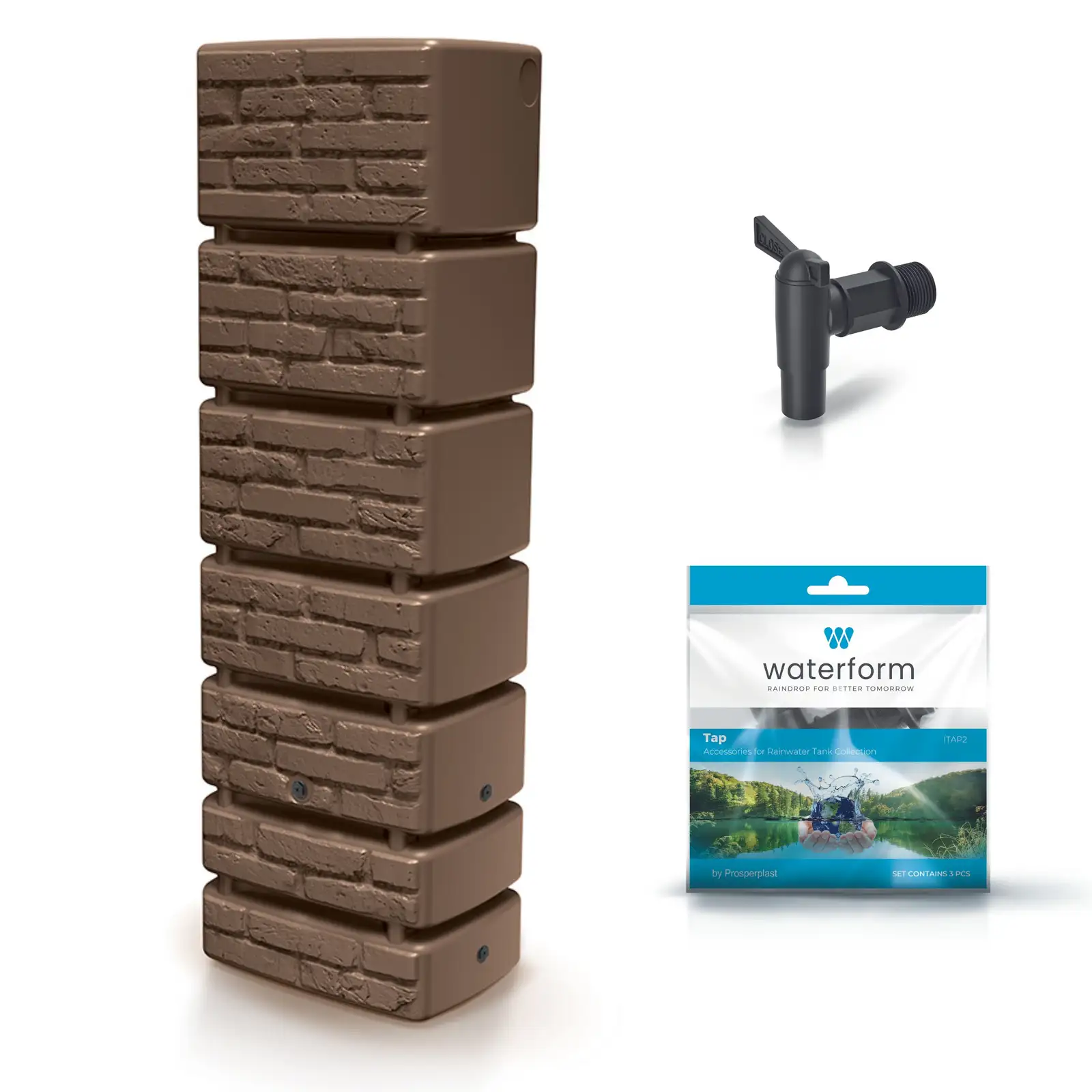 Zbiornik na deszczówkę TOWER BRICK IDTB350 | Rustykalna cegła