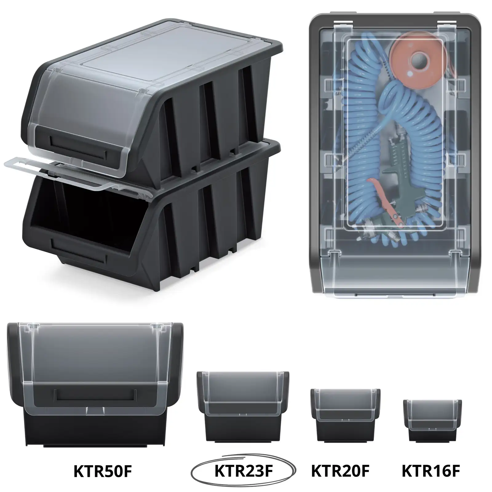 Pojemnik magazynowy Truck Plus KTR23F | Czarny — 8
