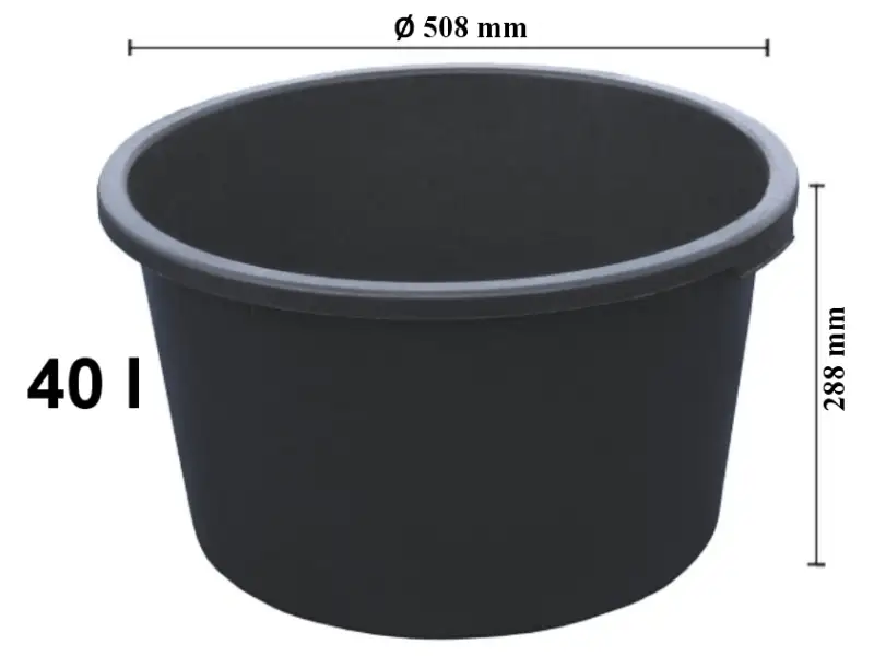 Kastra budowlana okrągła 40l ze sznurkiem — 3