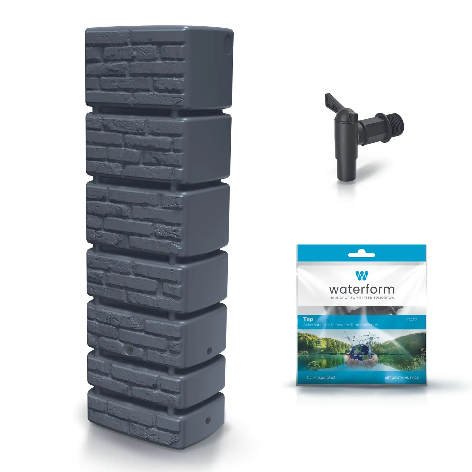 Zbiornik na deszczówkę TOWER BRICK IDTB350 | Antracyt