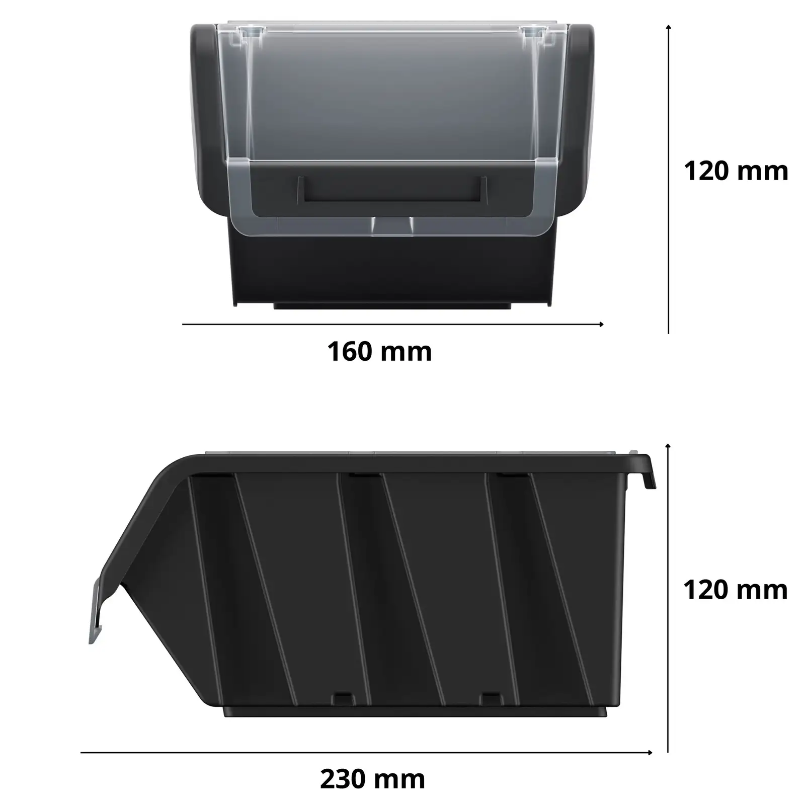 Pojemnik magazynowy Truck Plus KTR23F | Czarny — 7